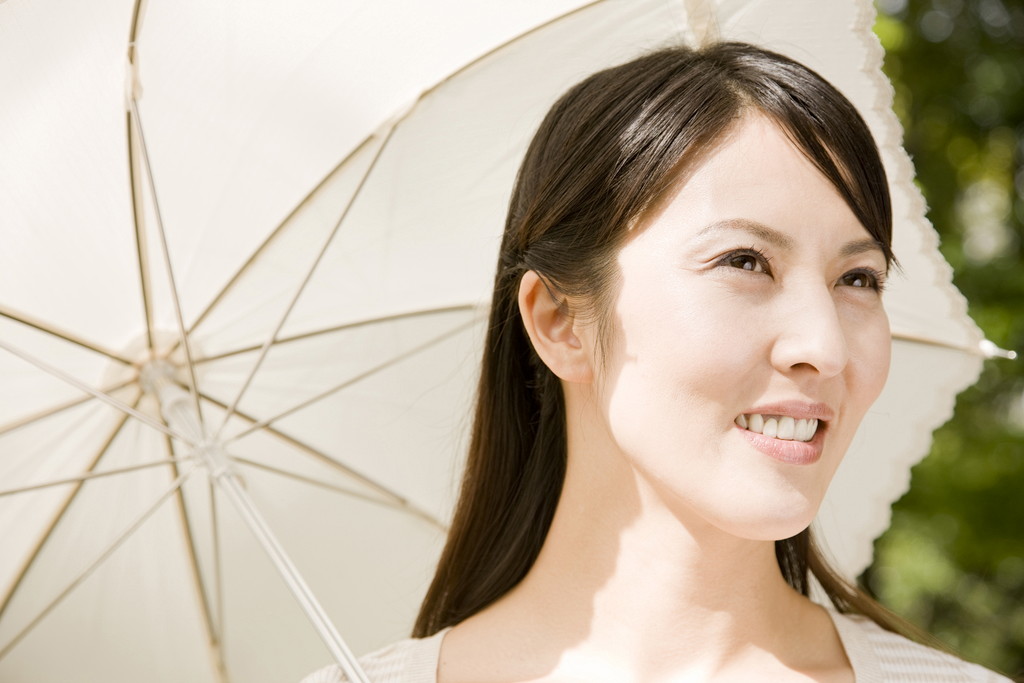 日傘をさす女性の写真