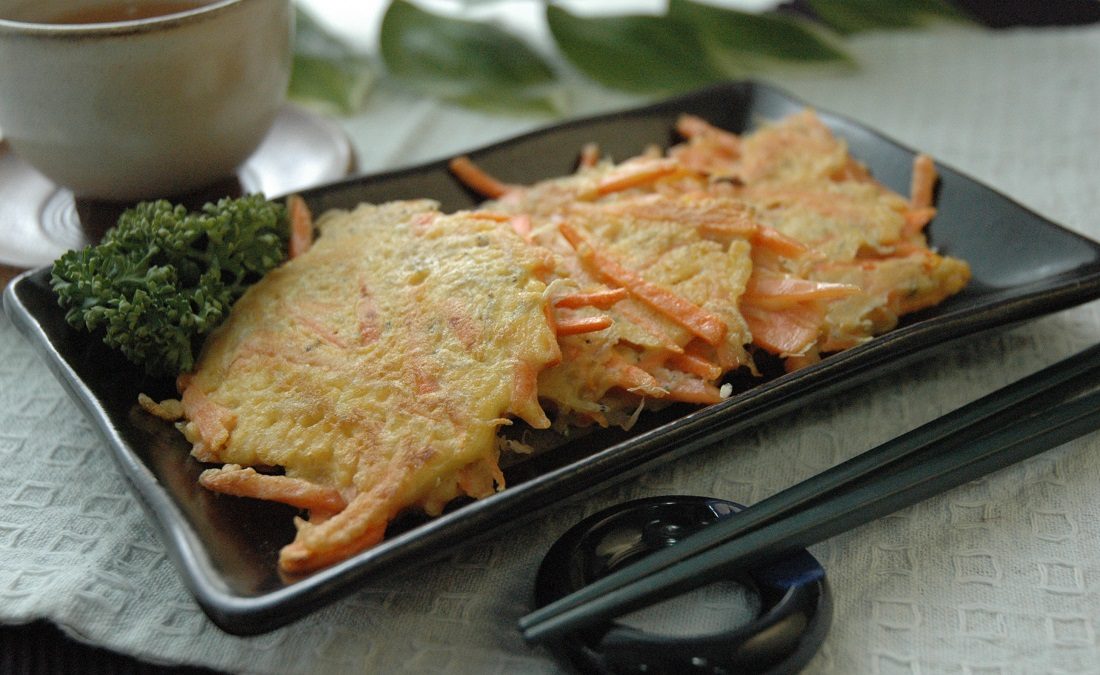 にんじんとじゃこのお焼きの写真