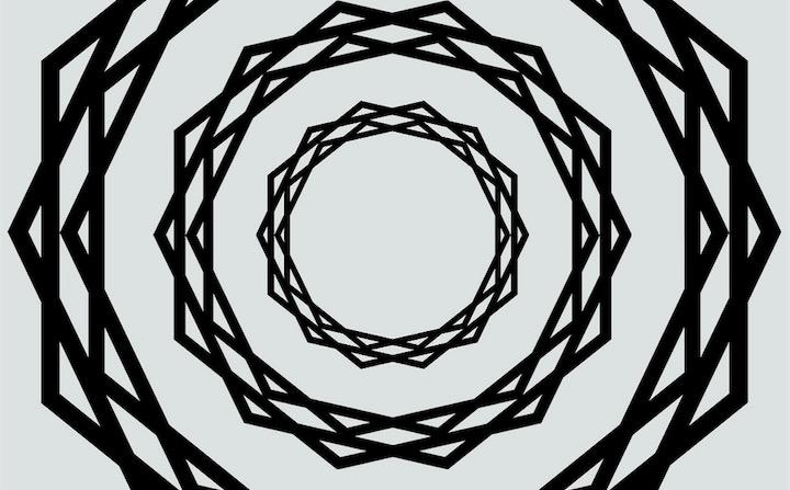 目の錯覚をおこす黒い円の画像