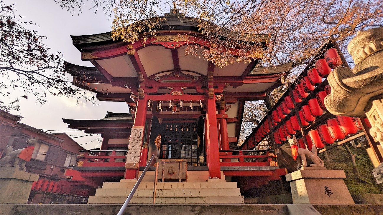 茶ノ木稲荷神社の前から見た写真