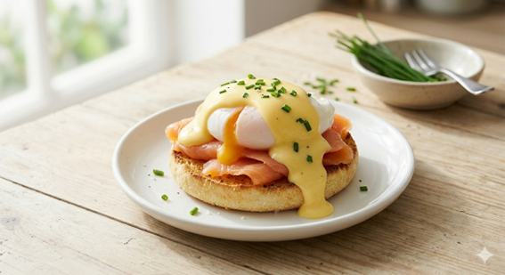 卵黄とサーモンのルテイン料理
